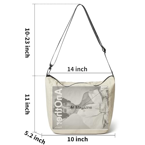 Image of Lightweight Nylon Crossbody Purse Unisex Casual Waterproof Shoulder Sling Bag With Adjustable Wide Strap