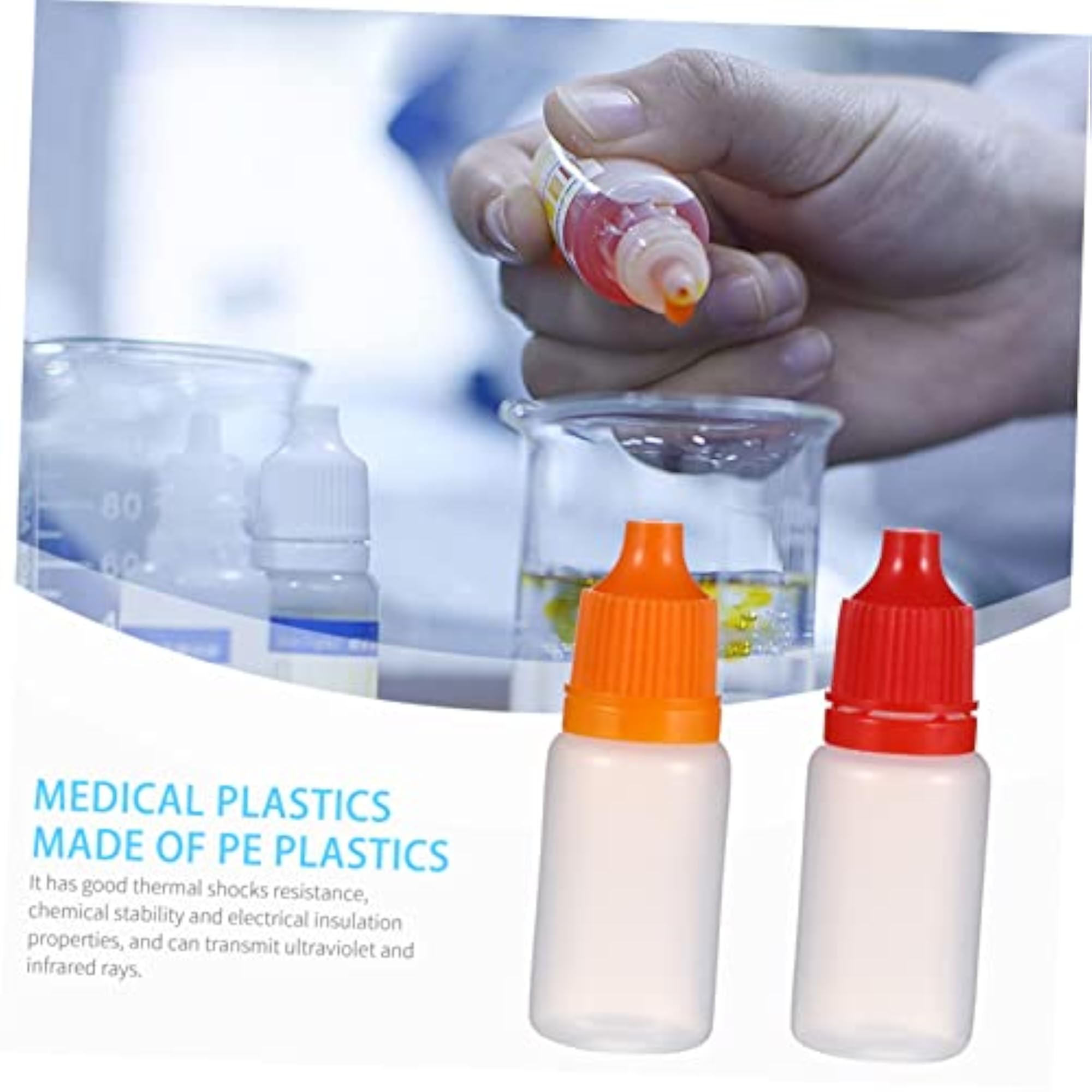 100 Pcs Plastic Squeezable Dropper Bottles, Refillable Containers
