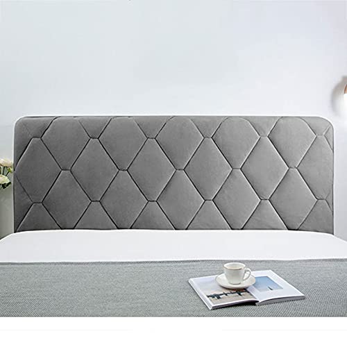 Cubierta Para Cabecero De Cama Funda Protectora Para La Cabeza De La Cama Decoración Del Dormitorio Terciopelo De Cristal Súper Suave Cubre Antipolvo Acolchada Gruesa Fundas De Respaldo,Grey-200cm