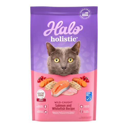 Halo Holistic Dry Cat Food, Wild-Caught Salmon & Whitefish Recipe, 6 lb - image 1