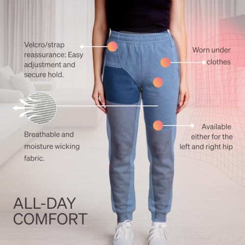 Image of Incrediwear Hip Brace - Hip Brace for Women and Men, Supports Hip Pain Relief and Aids Hip Injury Recovery, Reduces Swelling, Designed for Support, Comfort, & Mobility (Right Leg, Medium)