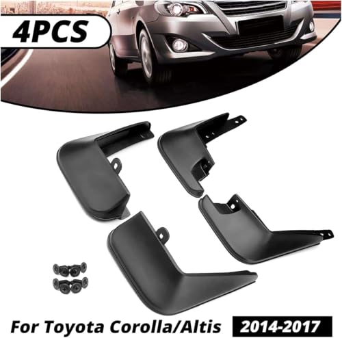 Guardabarros Toyota Corolla Altis E170 2014-2017: faldillas antibarro delanteras y traseras 5