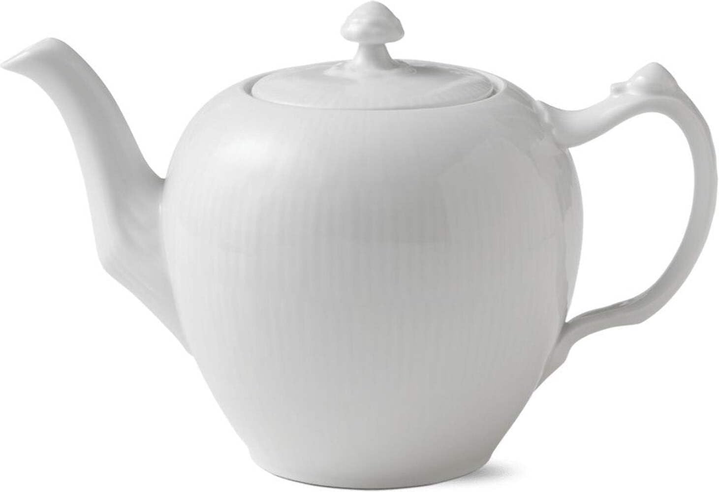 Royal Copenhagen White Fluted Teapot, Porcelain, White, 1 Litre