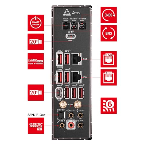 MEG X670E GODLIKE E-ATX - Supporta i processori AMD Ryzen 7000 Series, AM5 - Touch LCD e RGB, 24 Duet Rail 105A SPS, DDR5 6666MHz/OC, 3 x PCIe 5.0 x16, M.2 Gen5, 10G e 2.5G LAN, Wi-Fi 6E - Scheda madre - Immagine 6