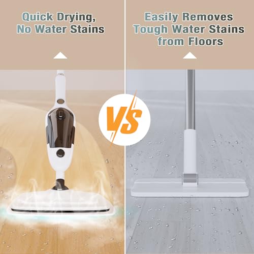 11-in-1 Steam Mop, Powerful Handheld Steam Cleaner for Home with 23FT Cord &15.2 OZ Water Tank, 3 Steam Modes MultiPurpose Steam Mop for Hardwood Floors, Clothes, Tile, Windows, Carpet by Sprobil - Image 7