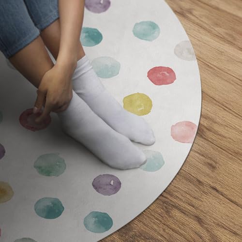 Tapis vinyle rond ø80 cm pour éliminer les rayures de sol en cuisine et entrée - 5
