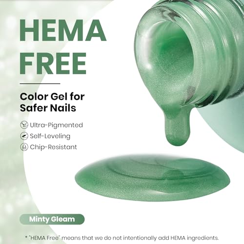 Image of Beetles Minty Gleam Green Cat Eye Gel Nail Polish - 15ML Full Size Glass Green Glitter Cat Eye Spring Gel Polish Magnetic Shimmer Effect Soak Off UV Nail Art Design Salon DIY Manicure Gift for Women