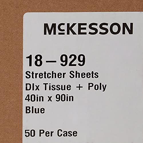 mckesson drape sheets 50 count disposable stretcher sheet for bed massage exam medical tissuepoly latex-free 40 x 90 in blue