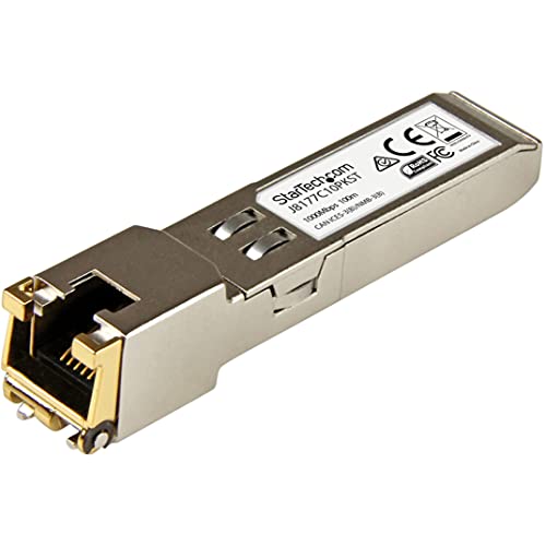 Image of StarTech.com 10 Pack HPE J8177C Compatible SFP Module - 1000BASE-T - SFP to RJ45 Cat6 /Cat5e - 1GE Gigabit Ethernet SFP - RJ-45 100m - HPE 1810, 1820, 2530 (J8177C10PKST)