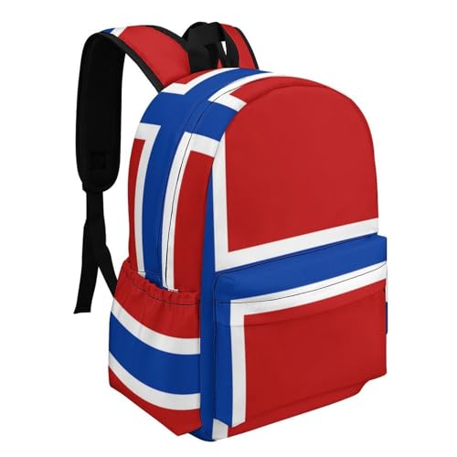 SWEET TANG Water Resistant Travel Laptop Backpack Norway Flag Design for Men Women, Anti Theft Business Computer Bag with Compartments and Water Bottle Pockets
