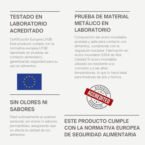 Moljaus Rejilla para freidora de Aire. NO Compatible si Diagonal Menor de 27 cm .Accesorios freidora de Aire Compatible con COSORI Dual Blaze 6,4 L Acero Inoxidable. Air Fryer Accesorios