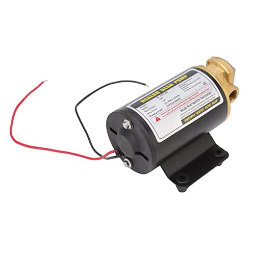 ZASCHMOY Bomba de Aceite de Engranajes Eléctrica con Motor de Protección Térmica Bomba de Transferencia de Aceite de Motor Diésel de Alto Flujo de 12 V 12 A - Conector de Latón para un Suministro
