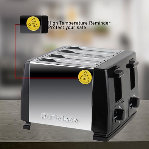 Toaster 4 Slice Toaster BT410 Steeliness Steel housing Black Toaster 1300W auto pup up Function, Variable Electronic Timing Control - Image 8