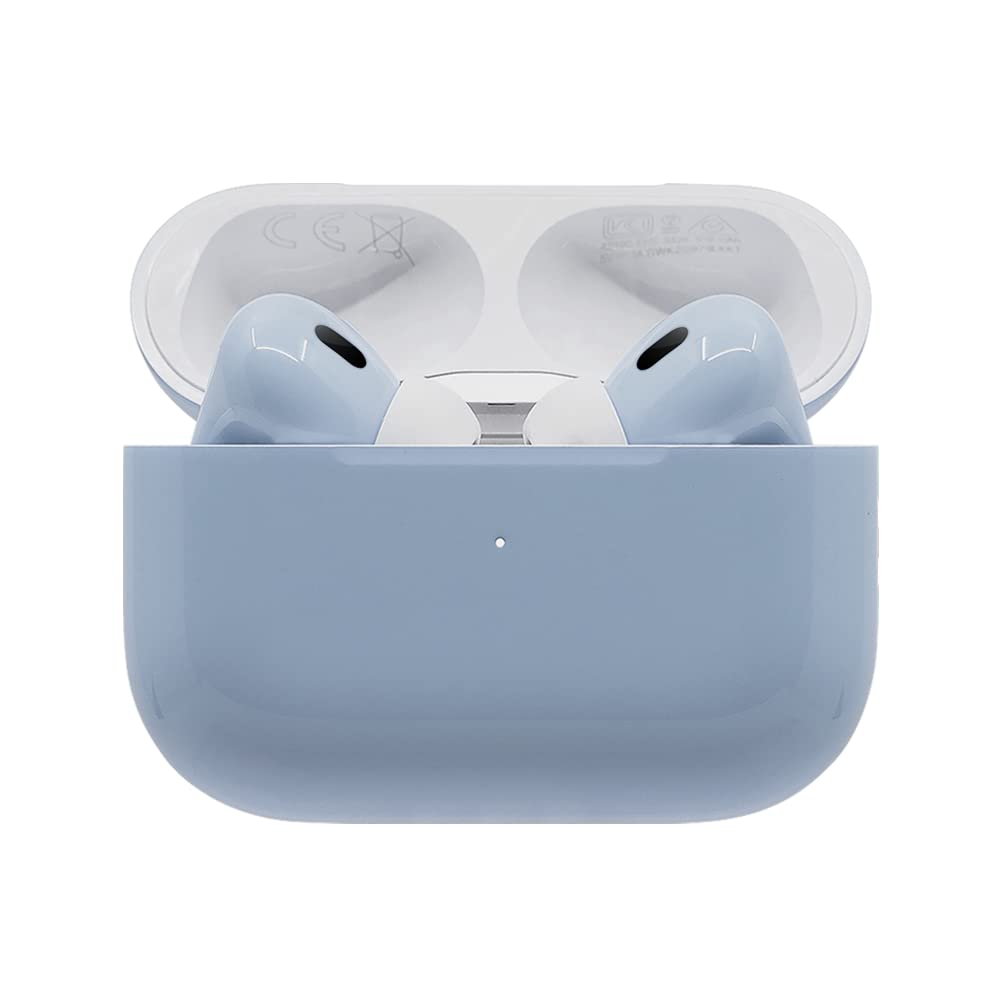 SWITCHPainted Apple AirPods Pro (2nd Gen) in Sierra Blue, Glossy Finish, Customized Airpods, Premium Scratch Resistant Paint, Artistic Designs (Lightning)