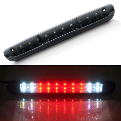 Image of Third 3rd Brake Light, LED High Mount Stop Light for 2007-2013 Chevy Silverado /GMC Sierra 1500 2500HD 3500HD, Rear Center Cab Roof Tail Cargo Lamp, Smoke Lens
