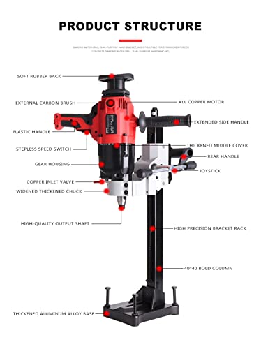 Taladro eléctrico de mano mini 1600 rpm 1800W con agua miniatura 4