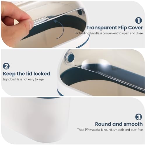 SHUTIANYA Küchenmülleimer 4L Abfalleimer mit Deckel, Kunststoff Abfallsammler, Abfallbehälter Mülleimer zum Aufhängen, hängende Wandmontagefür Mülleimer Wohnmobil Küche Schrank Trash Can