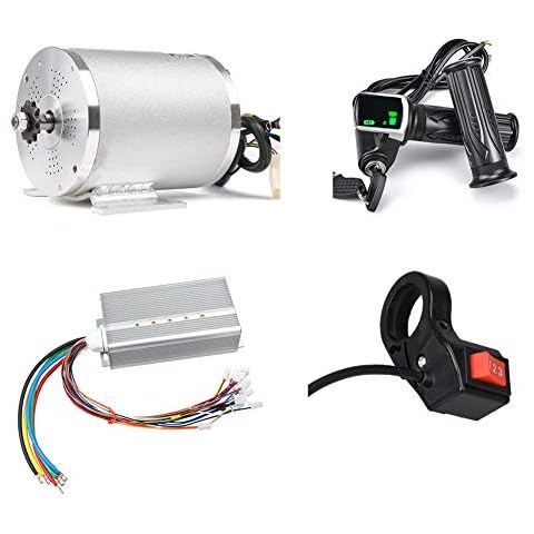 Electric Scooter Motor 48V 2000W Mid Drive Motor DC Brushless Controller 45A with LCD Throttle Grip 3-speed Switch for Go Kart ATV Electric Bicycle Conversion Kit (48V 2000W 45A motor kit) Cover