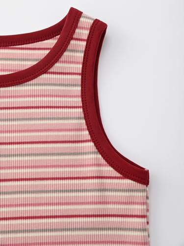 Image of BINIDUCKLING Toddler Tank Top Girls Summer Cute Striped Sleeveless Top 24 Months-8 Years