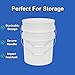 MKS Plastics 3.5-Gallon Bucket with Airtight Lid – Made in USA, Food Grade BPA Free Plastic, Heavy Duty Multi-Use, Metal Handle with Grip, Stackable Storage – White, 3 Pack