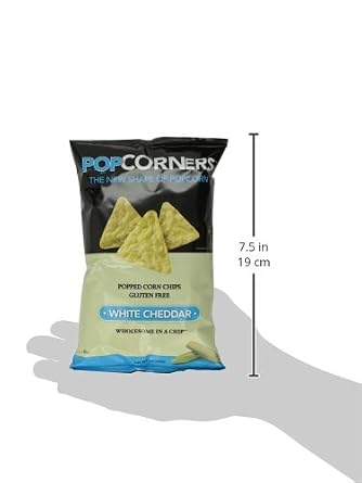 Popcorners White Cheddar Popped Corn Chips, 5 oz