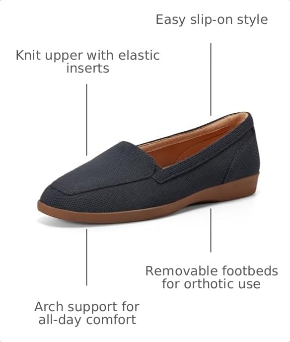 Image of Easy Spirit Devitt Women's Slip On, 6 B(M) US, Navy-Navy-Solid-Suede