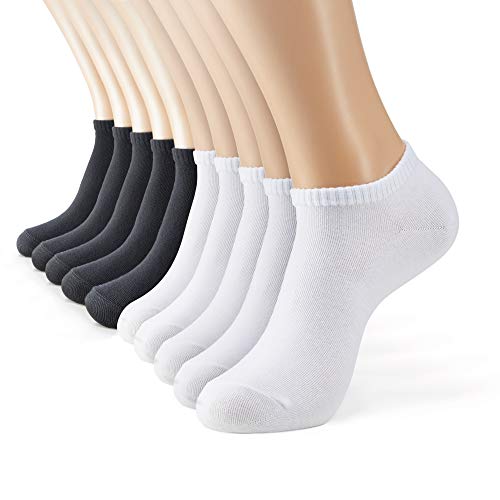 M MONFOOT 10 Pairs Light & Soft Eco-Friendly Ankle Socks for Men and Women