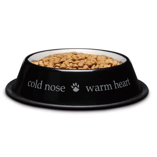 ProSelect Stainless Steel Cold Nose Warm Heart Print Pet Bowl with