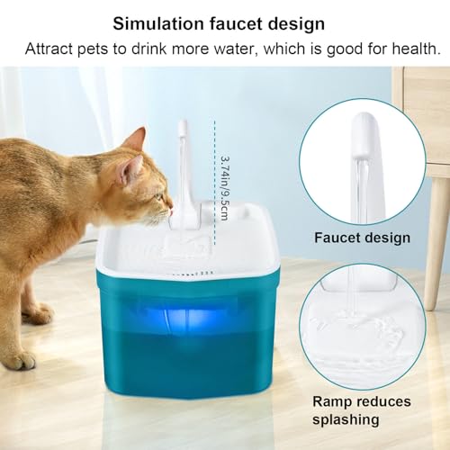 Fuente de agua para gatos ultra silenciosa 2L miniatura 4