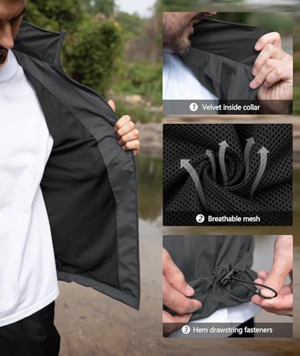 Image of SWISSWELL Men's Waterproof Golf Rain Suit Rain Gear Jacket and Pants Lightweight for Golf Fishing Big and Tall S-5XL