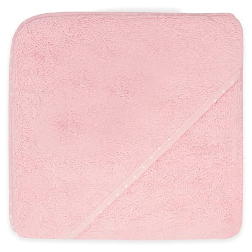 Duffi Baby - Toalla Baño Bebe con Capucha para Bordar. Capa de Baño Infantil 80 x 80 cm. Toalla Bebe Recien Nacido 100% Algodon. Super Suave Absorbente. Niños y niñas. Color Rosa. 1197-06