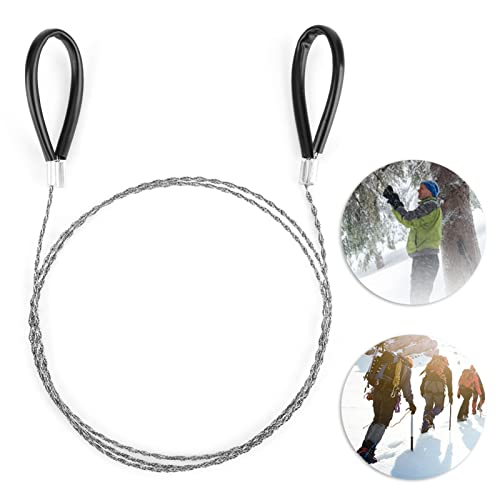 Sierra de Cable de Acero Inoxidable y Alambre - Herramienta Manual de Corte de Cuerda de Bolsillo para Supervivencia de Emergencia - Para Madera, Plástico