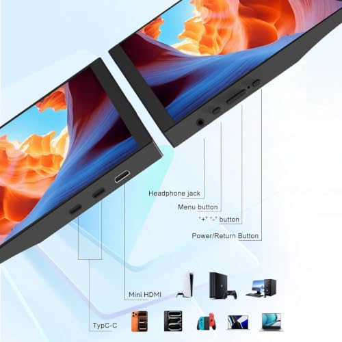 Image of 14-inch 0.39-inch Design Travel Monitor | Features a built-in adjustable stand; HD-ready; designed for business and students; supports laptops and desktop computers
