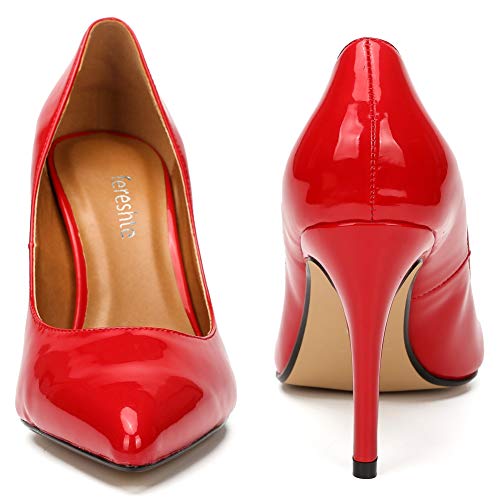 Image of Women's Men's Pointed Toe High Heel Pumps, Slip On, 3.94 Inch Stiletto Heel