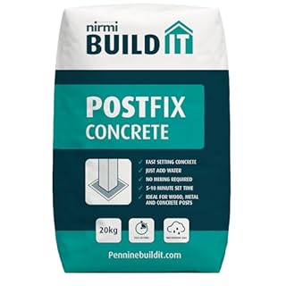 Build It Postfix Concrete 20kg | Fast Setting | No Mixing Required | Just Add Water | Ideal for Fence, Gate & Sign Posts | Sets in 5–10 Minutes | For Wood, Metal & Concrete Posts - Nirmi