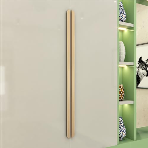 Image of VEZEL Aluminium Wardrobe Handle - Modern Cabinet Pull Handle for Wardrobe, Drawer & Cupboard Furniture, PVD Gold, 600mm - Pack of 2-| 3 Years Warranty |