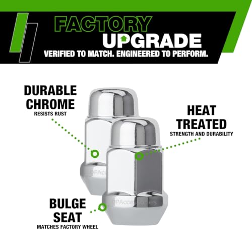 Image of DPAccessories Lug Nuts Compatible with 1999-2004 Jeep Grand Cherokee | Chrome OEM Style | Factory Aluminum Wheels Only | Set of 20 Wheel Nuts | DGCH02F-CH /1