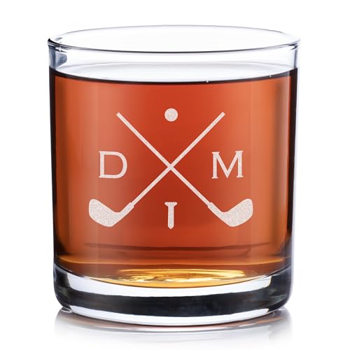 Lifetime Creations Personalized Golf Whiskey Glass - Gifts For Fathers Day, Golfing Accessories, Custom Engraved Golf Gifts For Dad, Birthday, Mens Gift Ideas, Made In Usa