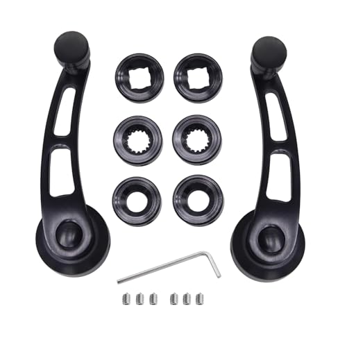 Image of Billet Aluminum 4-1 /4 inch Window Crank Handle Kit Compatible for Hot Rod Chevy Ford Chrysler(Black)