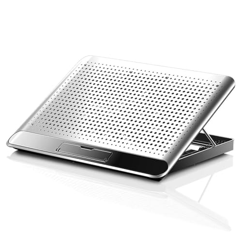 Image of Dyazo Laptop Cooling pad | Laptop Stand with Fan | Laptop Raiser with Big Mute Fan Compatible for MacBook, Lenovo, hp & Other Notebook Up to 15.6-Inch (Silver)