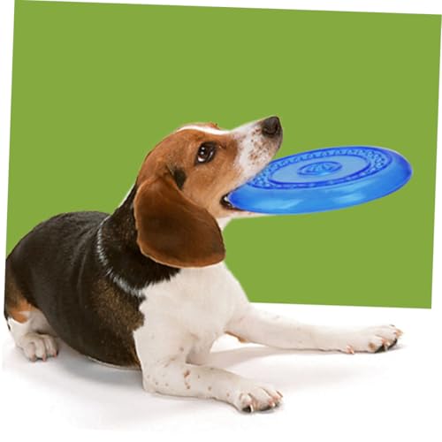 WOONEKY Hundescheibe Wurfscheibe Aus Robustem Kunststoff Mittelgroß Blau Welpenspielzeug Für Apportier Und Trainingsspiele Beschäftigungsspielzeug Für Welpen Und Hunde