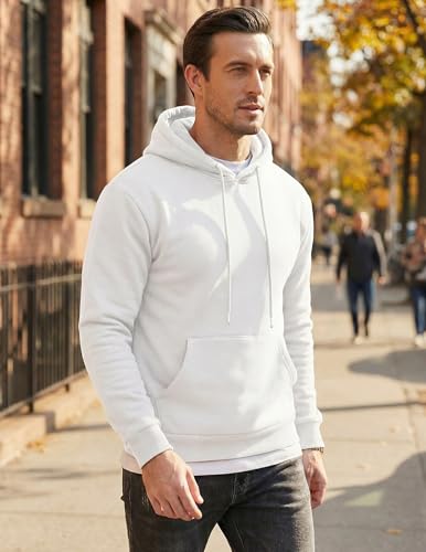 Image of JMIERR Mens Casual Oversized Hooded Collar Drawstring Cotton Hoodies Pullover Sweatshirts Casual Long Sleeve Shirts