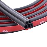 Car Door Seal Strip 5 Holes, 52.49Ft Automotive Weather Stripping Self-Adhesive Rubber Seal Cover Wa