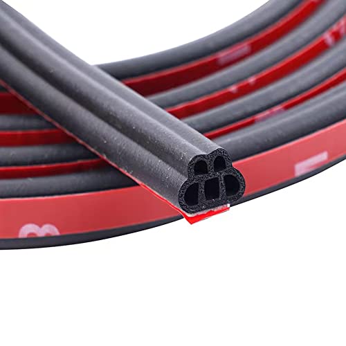 Car Door Seal Strip 5 Holes, 52.49Ft Automotive Weather Stripping Self-Adhesive Rubber Seal Cover Waterproof Soundproof Weatherstrip For Car, Truck, Suv, Rv, Home #TOP3