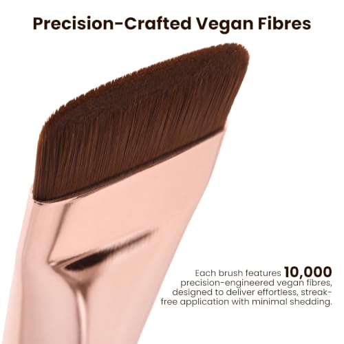 Image of Milagro Beauty Glass Skin Foundation Professional Brush (18) | Full Coverage & Finish| Ultra Soft Bristles | Easy Blending For Cream & Liquid Foundation Application