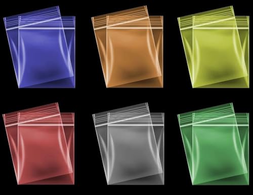 Fenny's Creations 25mm x 25mm Clear Printed Reusable Ziplock Bags, Transparent, Polythene (Blue 100pcs (1" x 1" (2.5cm x 2.5cm))) - Image 2