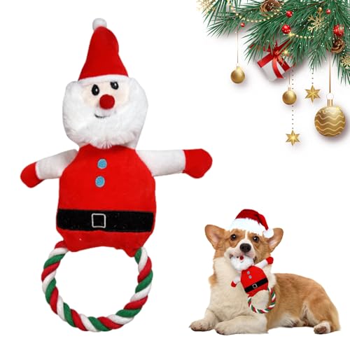 CavspkArt Giocattolo per Cani di Natale Gioco Interattivi Peluche per animali domestici Giocattoli da masticare natalizi interattivi Chew Toys per Cane di Taglia Piccola Media