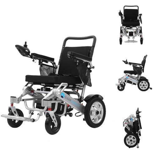 Glider Mobility ExplorerXL Lightweight Folding Electric Wheelchair – Dual 300W Motors, 24V 13Ah Lithium Battery, 17-Mile Range, 8km/h Speed, 150kg Capacity, Airline Approved, Portable Powerchair