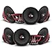 DS18 PRO-NEO6R - 6.5" Car Speakers 600 Watts Max Power 300 Watts RMS 4-Ohms Neodymium Rings Midrange Loudspeaker with Red Aluminum Basket. Speaker Wire 16GA 100 Ft Included - 8 Speakers