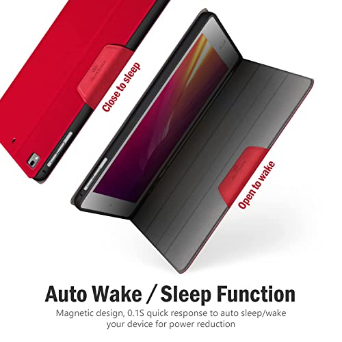 Antbox Case For Ipad Air 2/Ipad 6Th/5Th Generation(9.7'')/Pro 9.7''/Air 1 Vegan Leather Case With Apple Pencil Holder Auto Sleep/Wake Ipad 9.7 Case (Red) #TOP3
